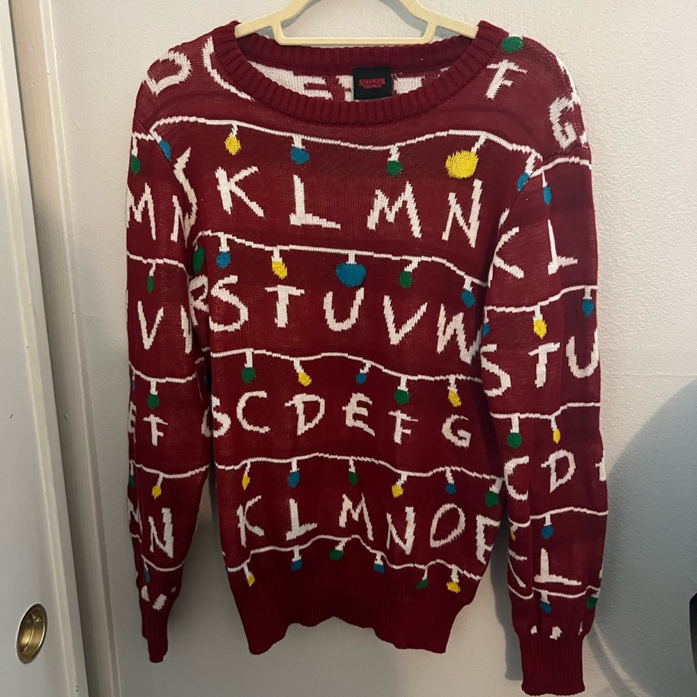 Stranger Things Sweater with Festive Lights